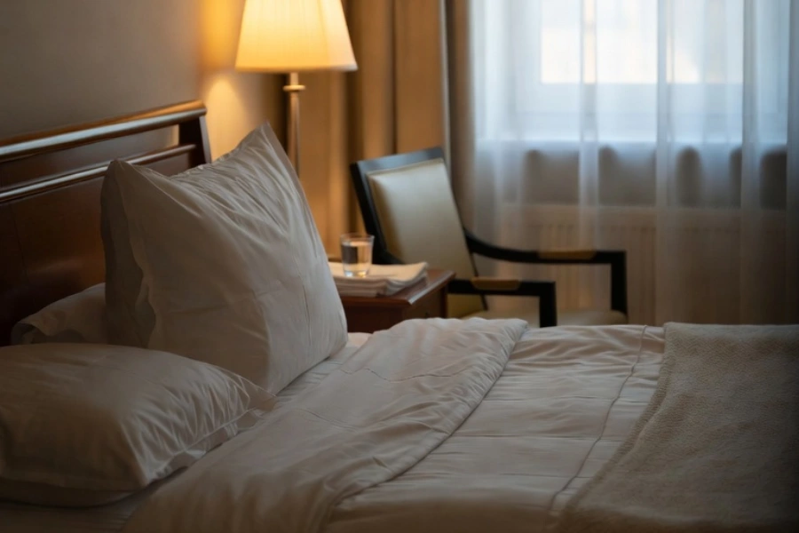 출장마사지 받을 때 강도를 편안하게 요청하는 홈케어 마사지 상담 장면